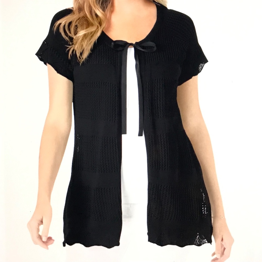 WOMAN WITHIN Cotton Cardigan Black Women’s Plus Size 4X